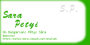 sara petyi business card